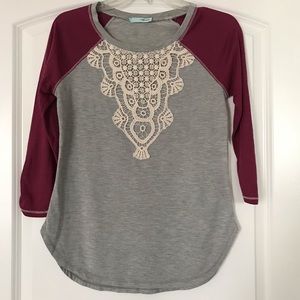 Maurices 3/4 Sleeve Baseball Tee, Size XS